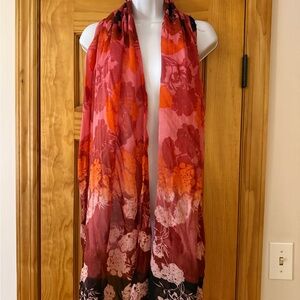 Floral Ombre Scarf in Red and Pink